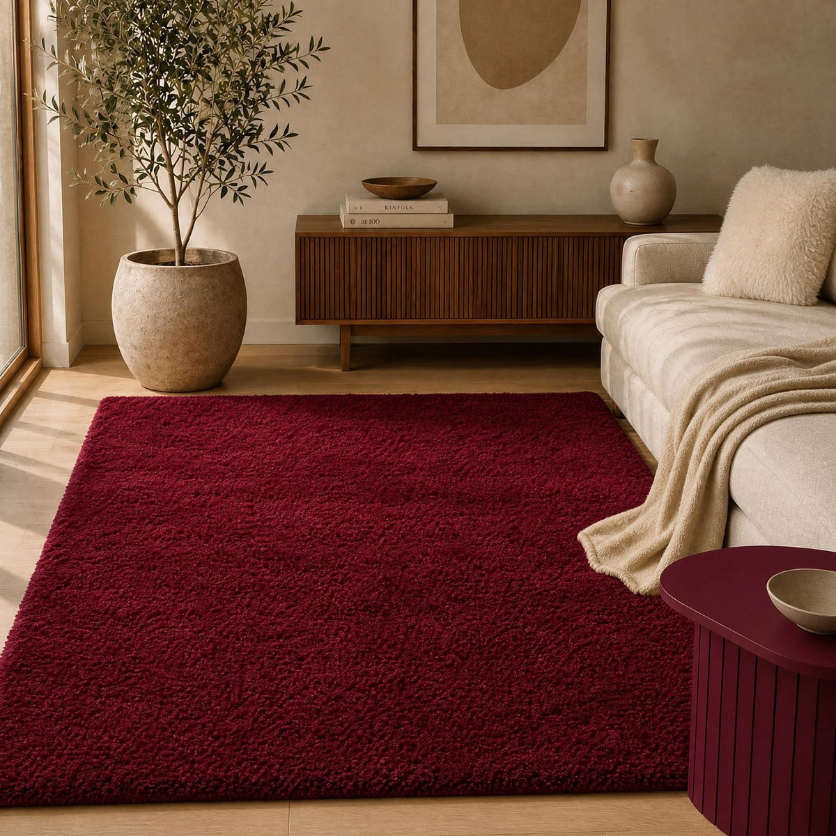 OHS Fluffy Teddy Rug Soft Bedroom Floor Carpet Plush Area Mats For Living Room