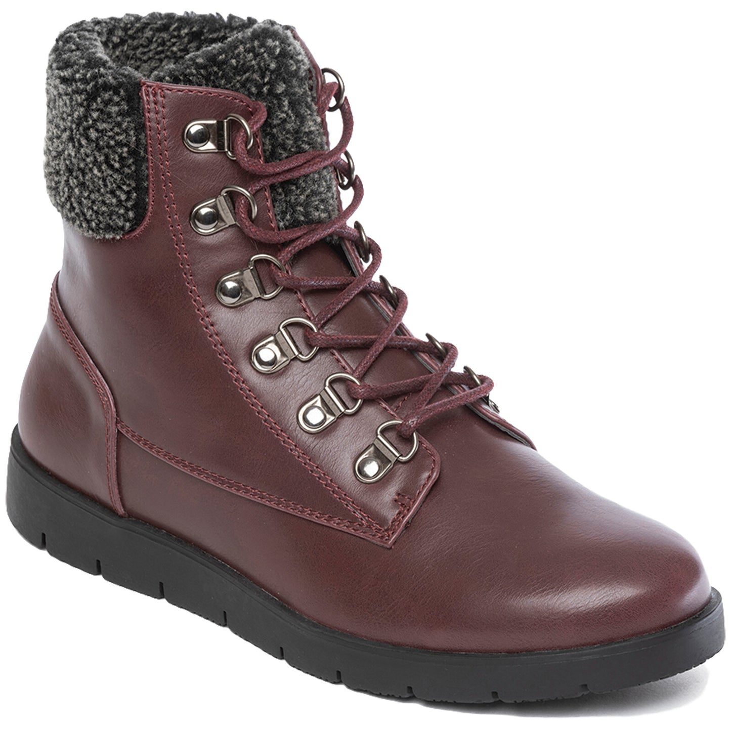 LADIES HIGH TOP SNEAKER ANKLE BOOTS CASUAL TRAVEL LEATHER LACES FUR LINED SHOES