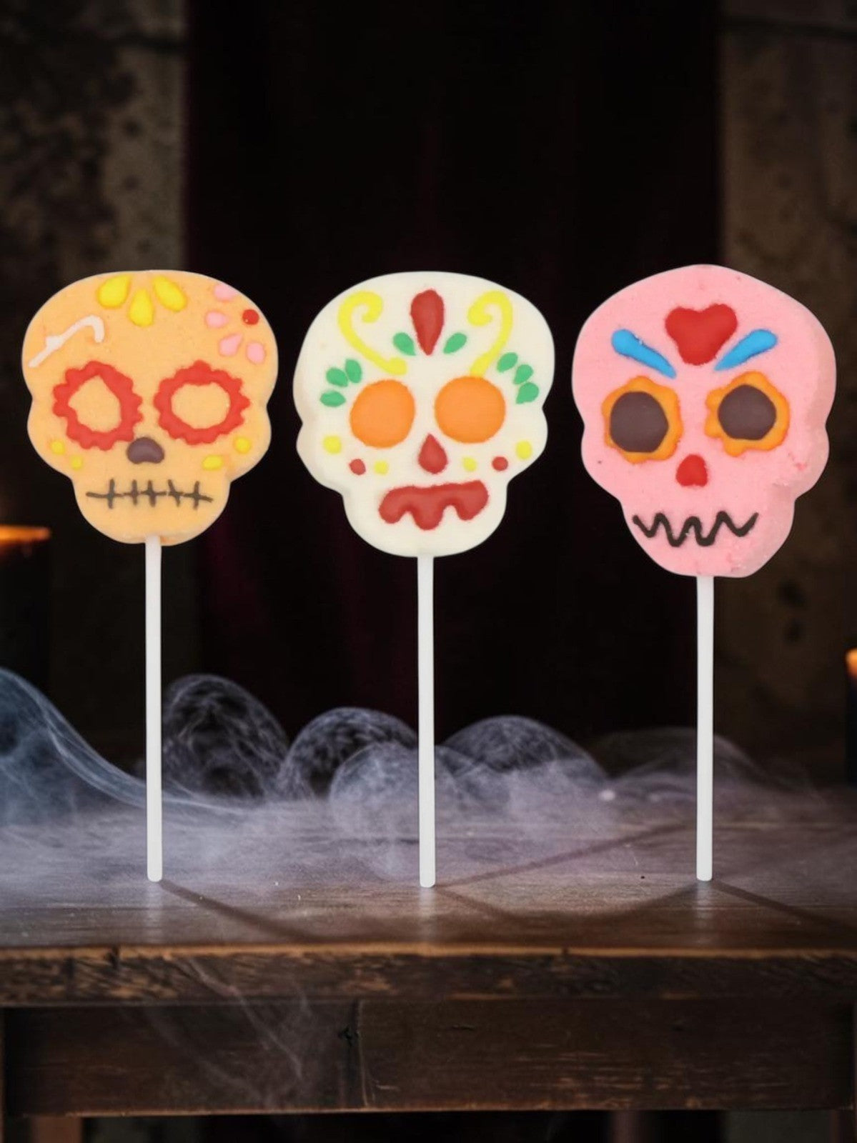 Skull Mallow Lollipops Halloween Fruit Flavoured Sweets 35g each 3, 6 or 12 Pack