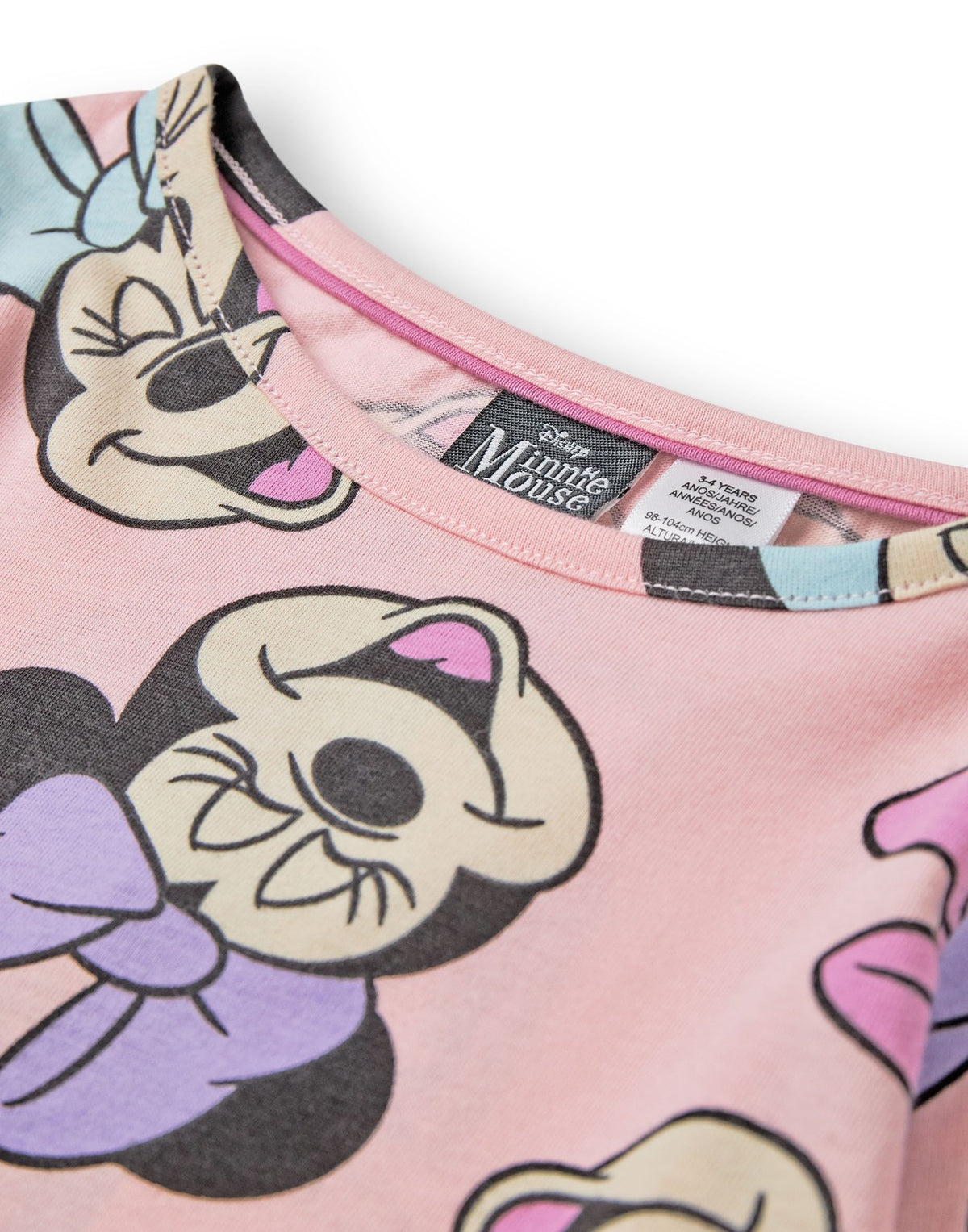 Disney Long Sleeve Long Leg Pyjama Set | Girls Pink | Official Merch