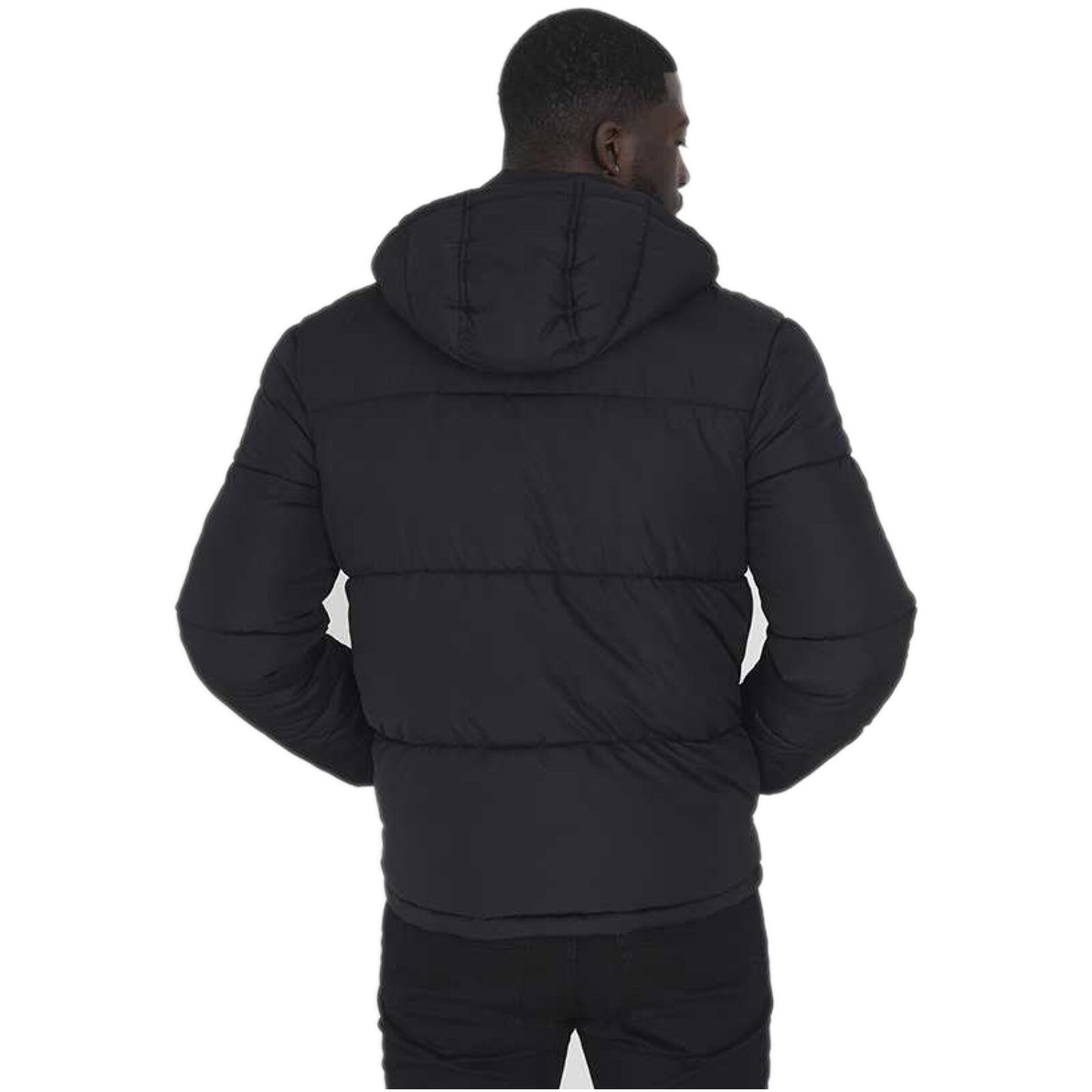 BRAVE SOUL MEN QUILTED HOODED PADDED BOMBER JACKET WARM BUBBLE PUFFER PUFFA COAT