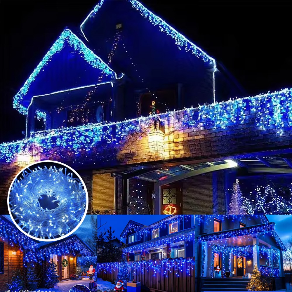 CHRISTMAS LED WHITE SNOWING ICICLE BRIGHT PARTY WEDDING XMAS OUTDOOR LIGHTS