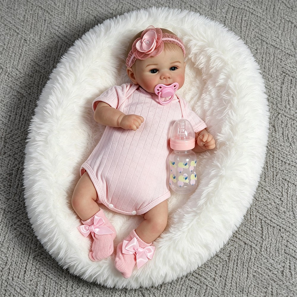 18" Reborn Baby Dolls Vinyl Silicone Realistic Newborn Girl Doll Lifelike Gift