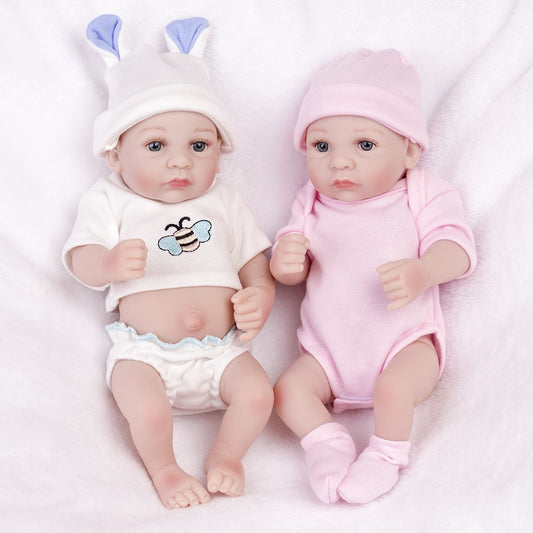 10" Reborn Dolls Waterproof Newborn Boy Girl Full Body Silicone Vinyl Twins Bath