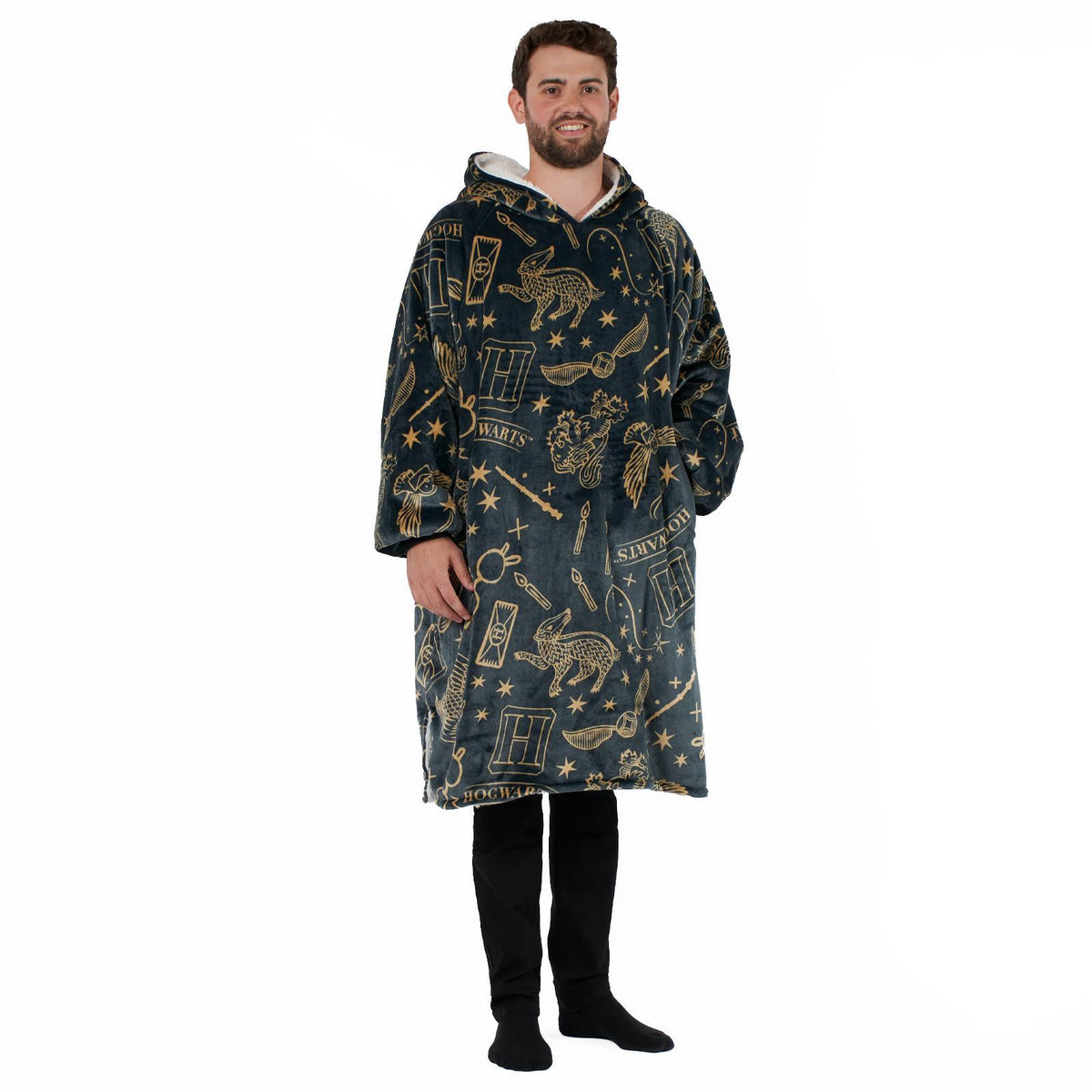 Harry Potter Oversized Hoodie Blanket Fleece Wearable Blanket Throw Sweatshirt