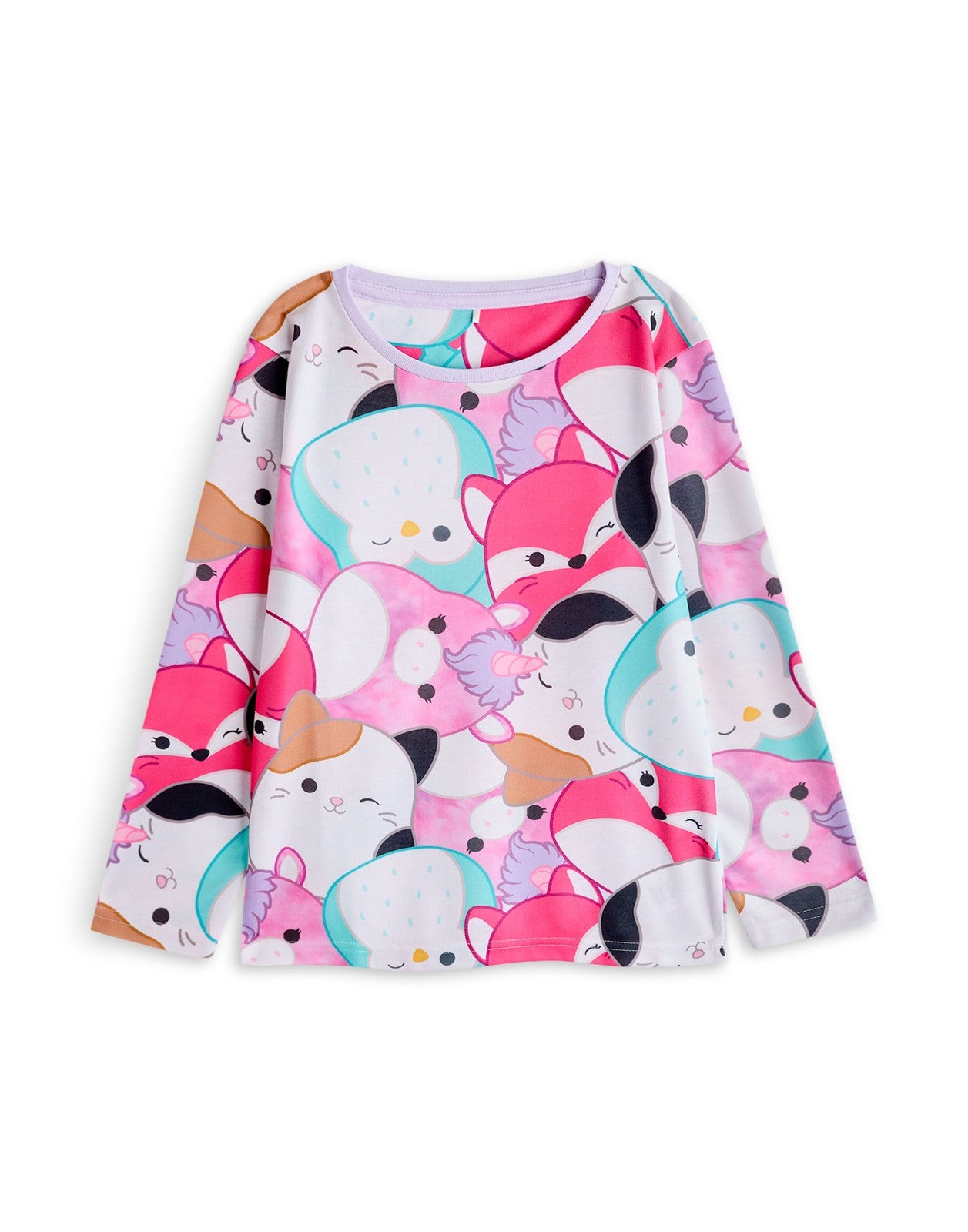 Squishmallows Multi-Pack of 2 Long Sleeve Long Leg Pyjama Set | Girls Purple | O