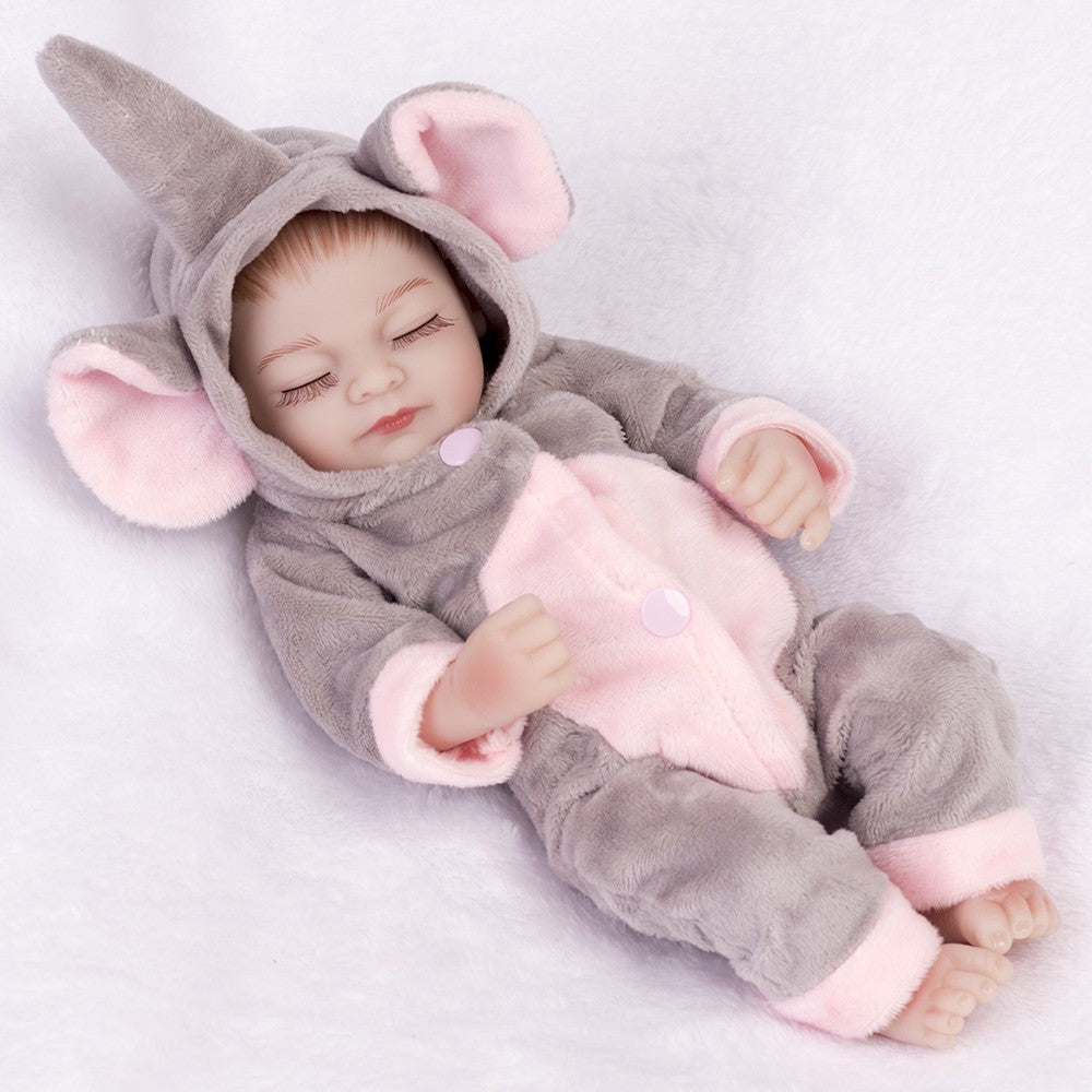 10" Reborn Baby Dolls Twins Full Body Vinyl Silicone Mini Newborn Girl Bath Toys