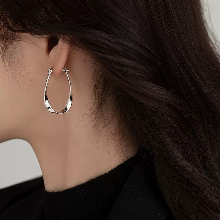 925 Sterling Silver Elegant Round Fashion Hoop Earrings Jewellery Women Girls UK