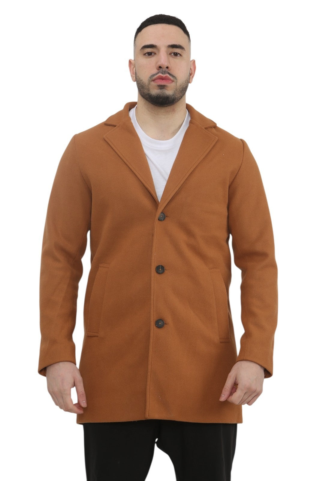 MENS TRENCH COAT CLASSIC SLIM FIT NOTCHED COLLAR STYLISH OVERCOAT OUTWEAR JACKET
