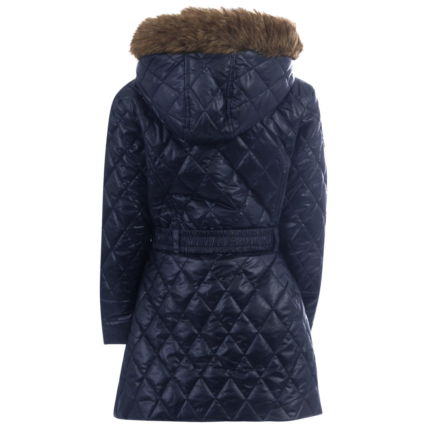 GIRLS JACKET KIDS PADDED FUR HOODED PUFFER QUILTED WARM WINTER PUFFA PARKA COAT
