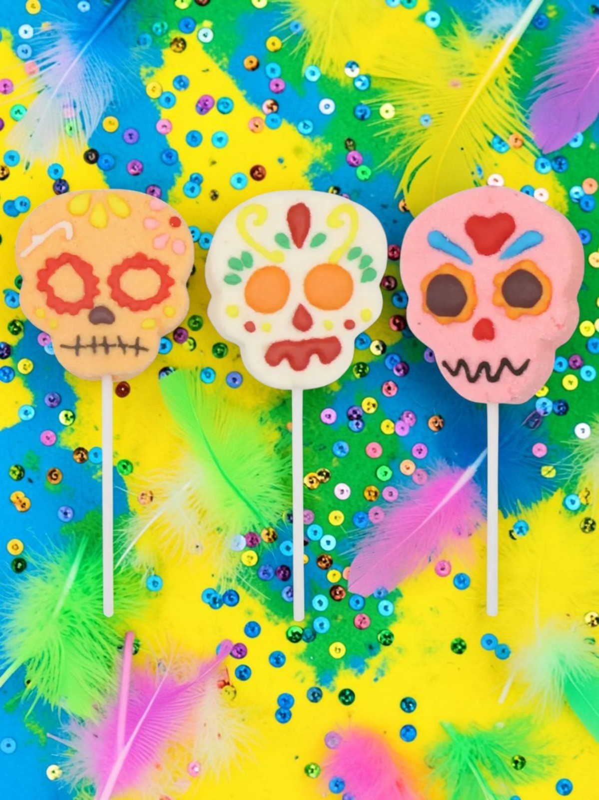 Skull Mallow Lollipops Halloween Fruit Flavoured Sweets 35g each 3, 6 or 12 Pack