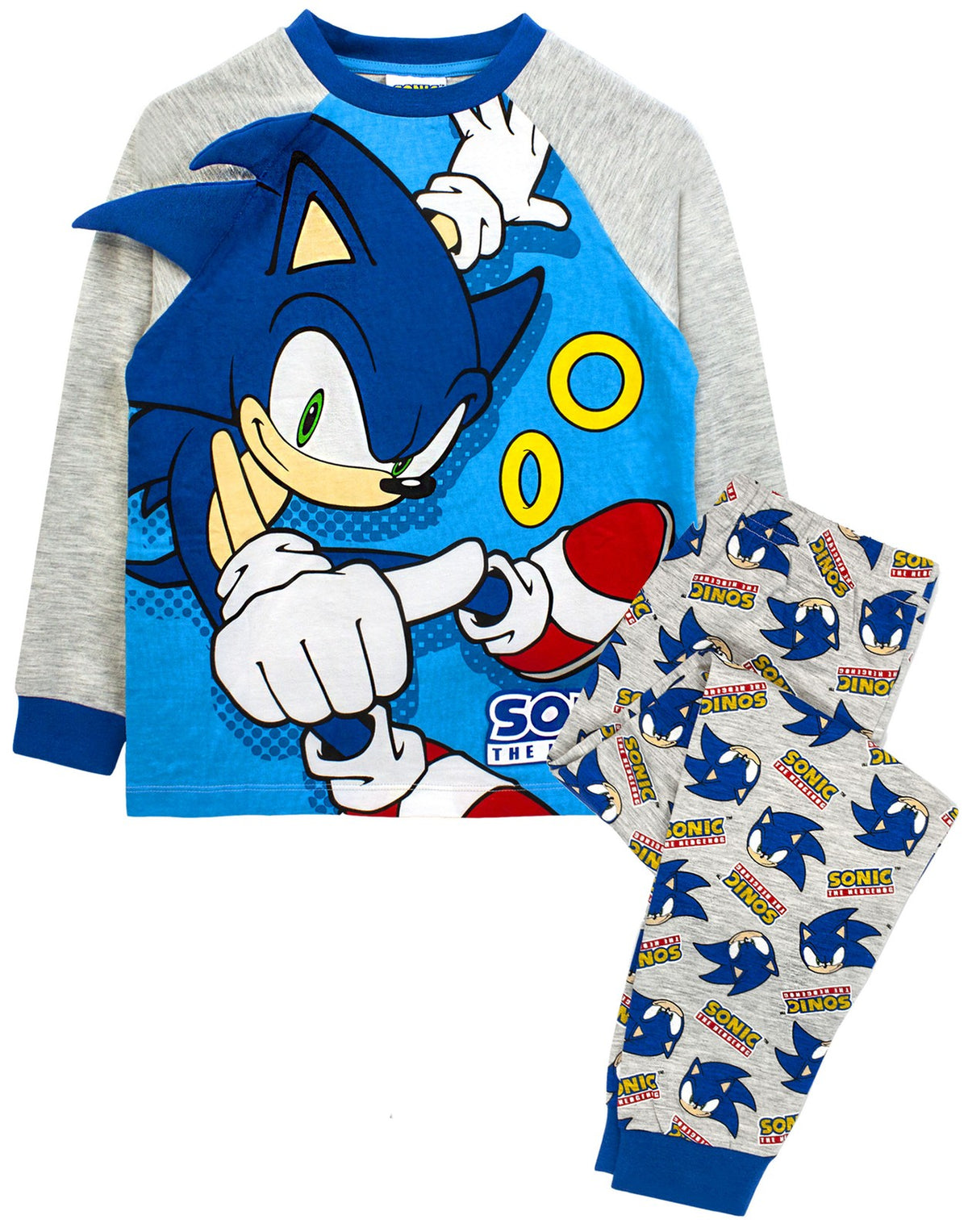 Sonic the Hedgehog Long Sleeve Long Leg Pyjama Set | Unisex Kids Blue | Official