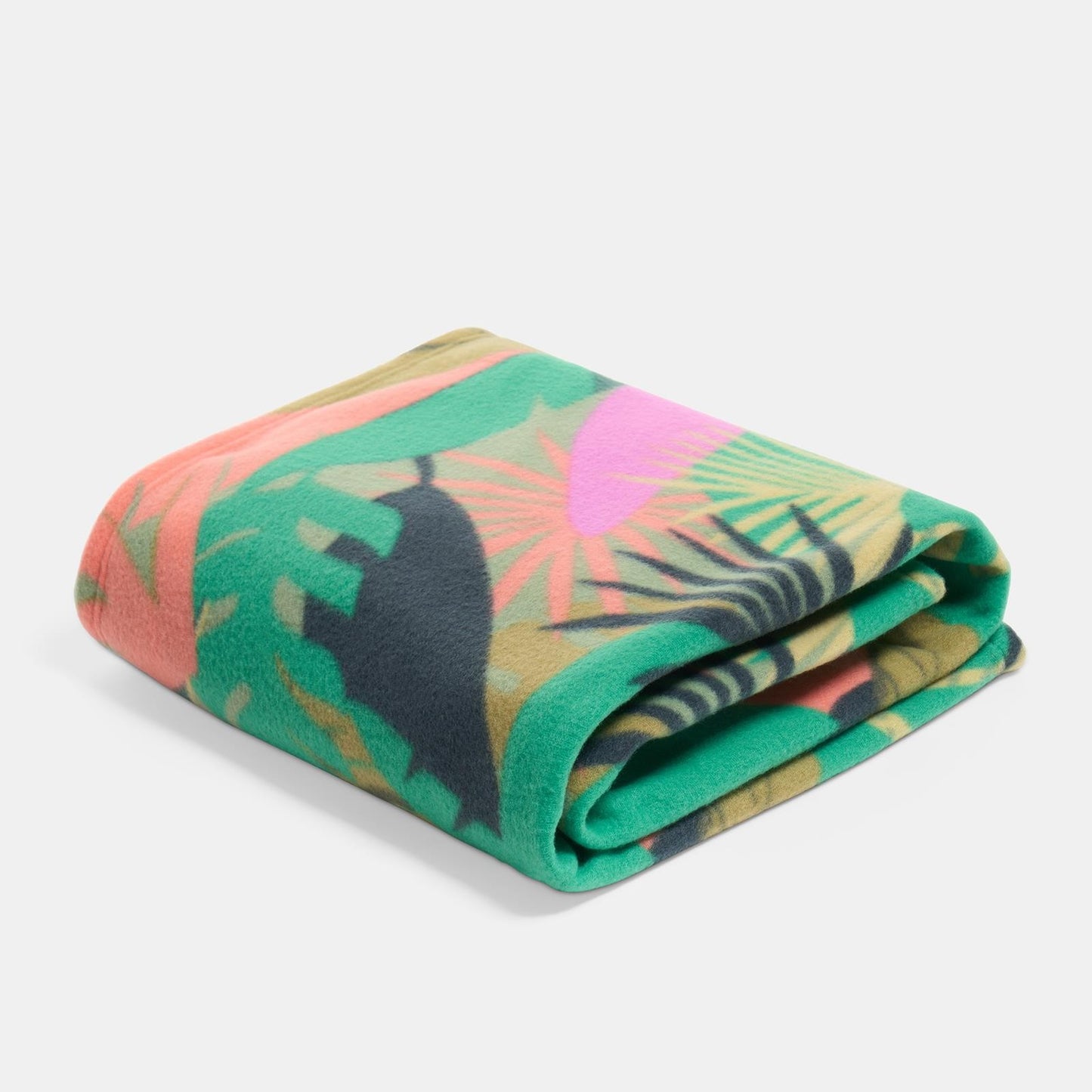 OHS Tropical Print Throw Soft Blanket Polar Fleece Lightweight Bedspread