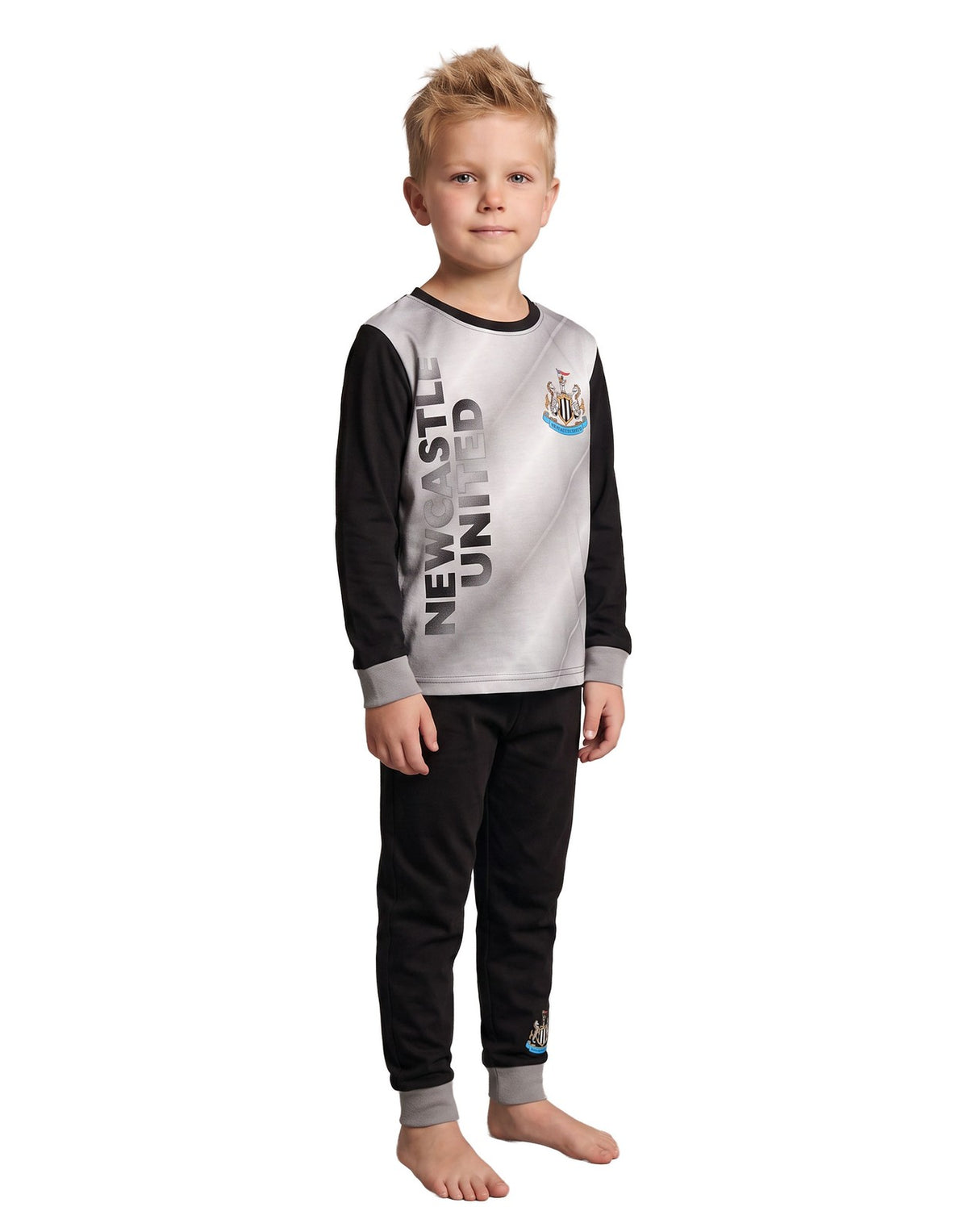 Newcastle United Long Sleeve Long Leg Pyjama Set | Boys Black | Official Merch