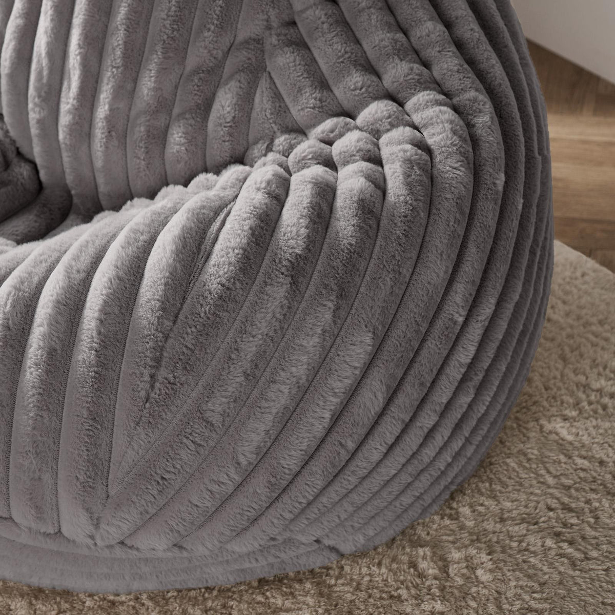 OHS Ribbed Bean Bag Chair Adult Gaming Beanbags with Filling Cosy Couch