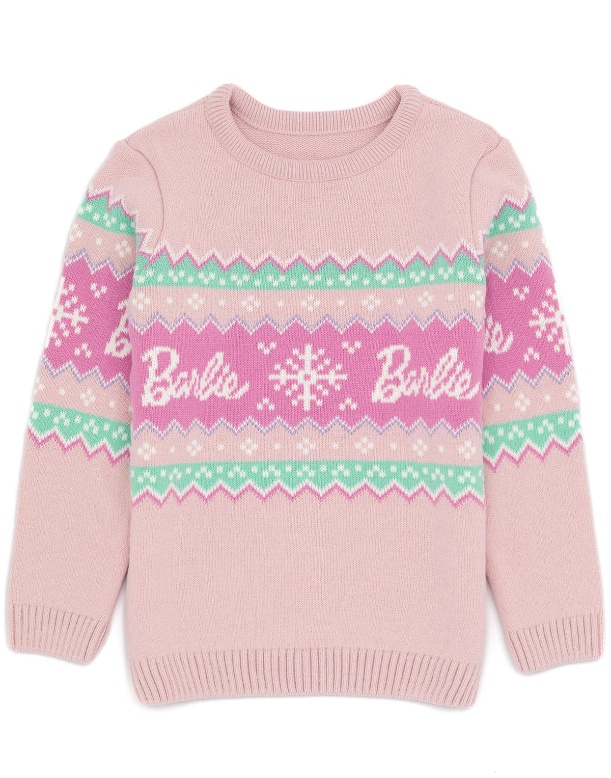 Barbie Christmas Jumper | Girls Pink | Official Merch