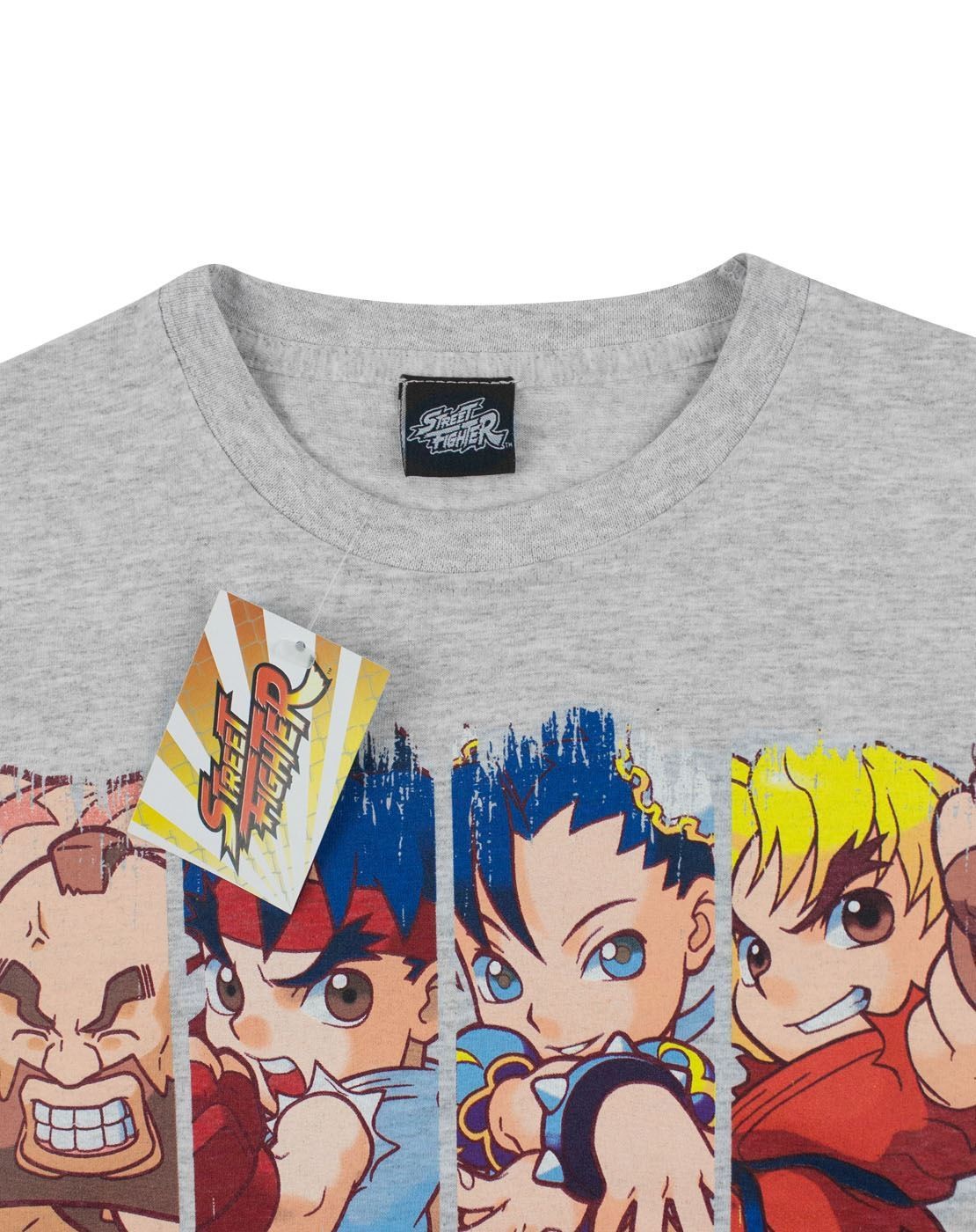 Street Fighter Short Sleeved T-Shirt | Boys Grey | Official Merch