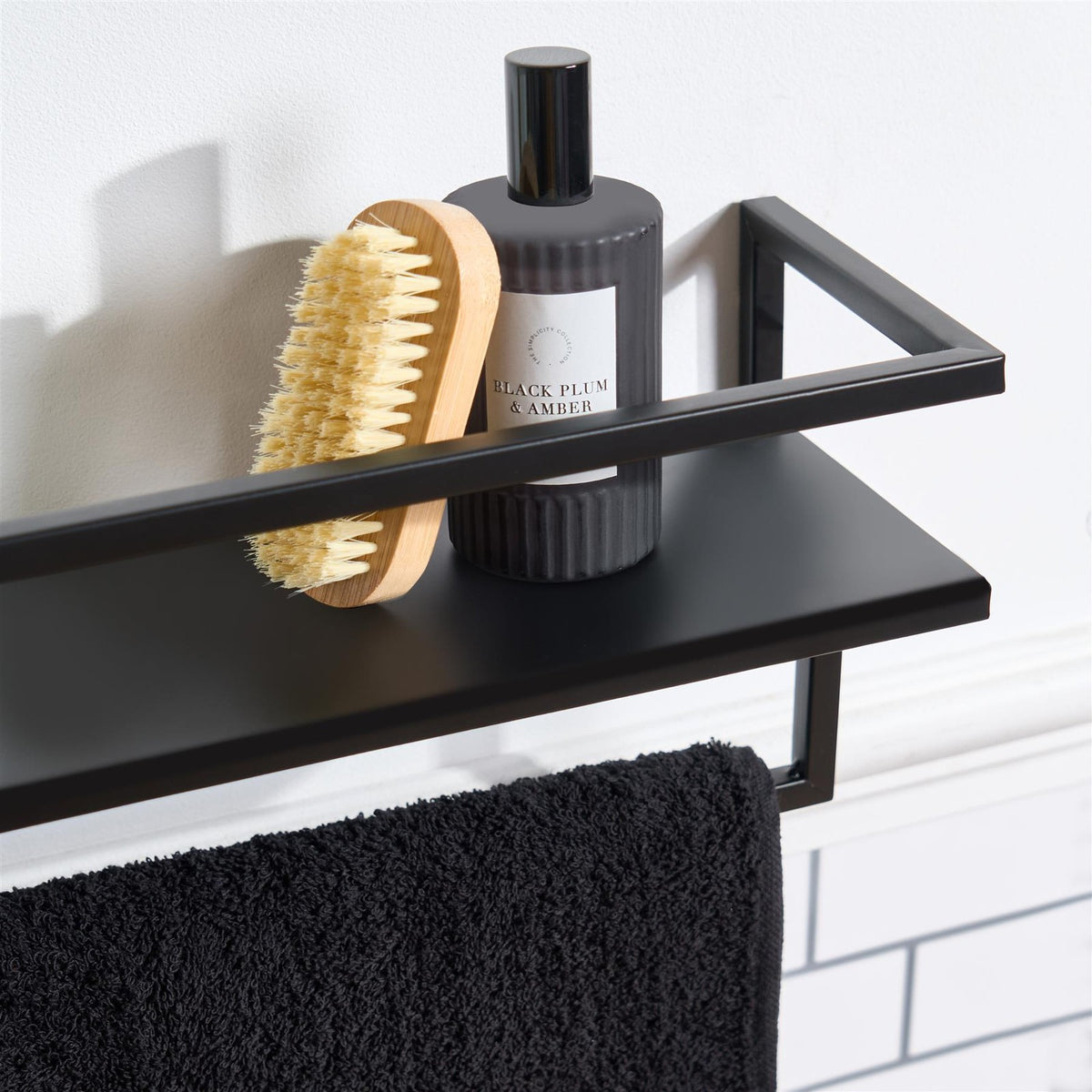OHS Towel Rail Bathroom Shelf Space Saving Storage Unit Wall Mounted Modern Home
