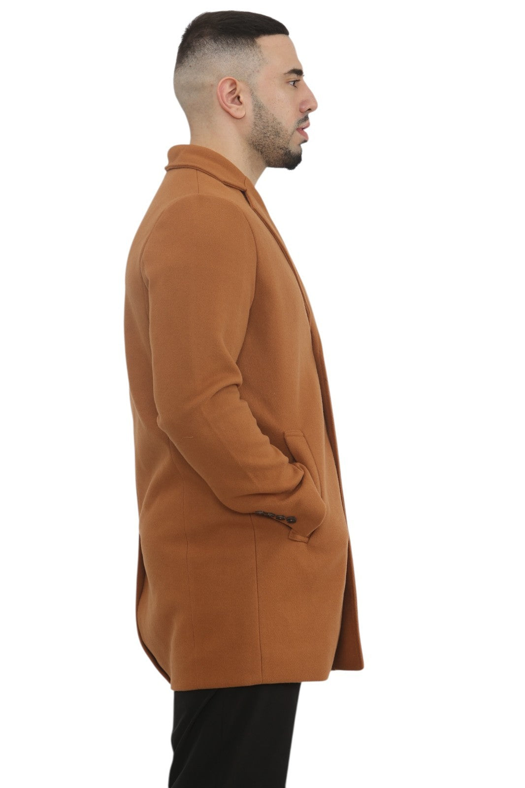 MENS TRENCH COAT CLASSIC SLIM FIT NOTCHED COLLAR STYLISH OVERCOAT OUTWEAR JACKET