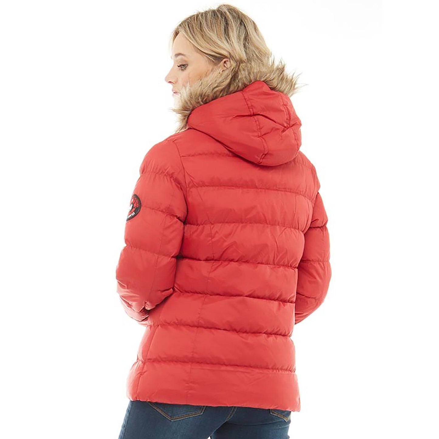 LADIES PUFFER JACKET WOMENS PADDED PUFFA FUR HOODED QUILTED BUBBLE PARKA COAT