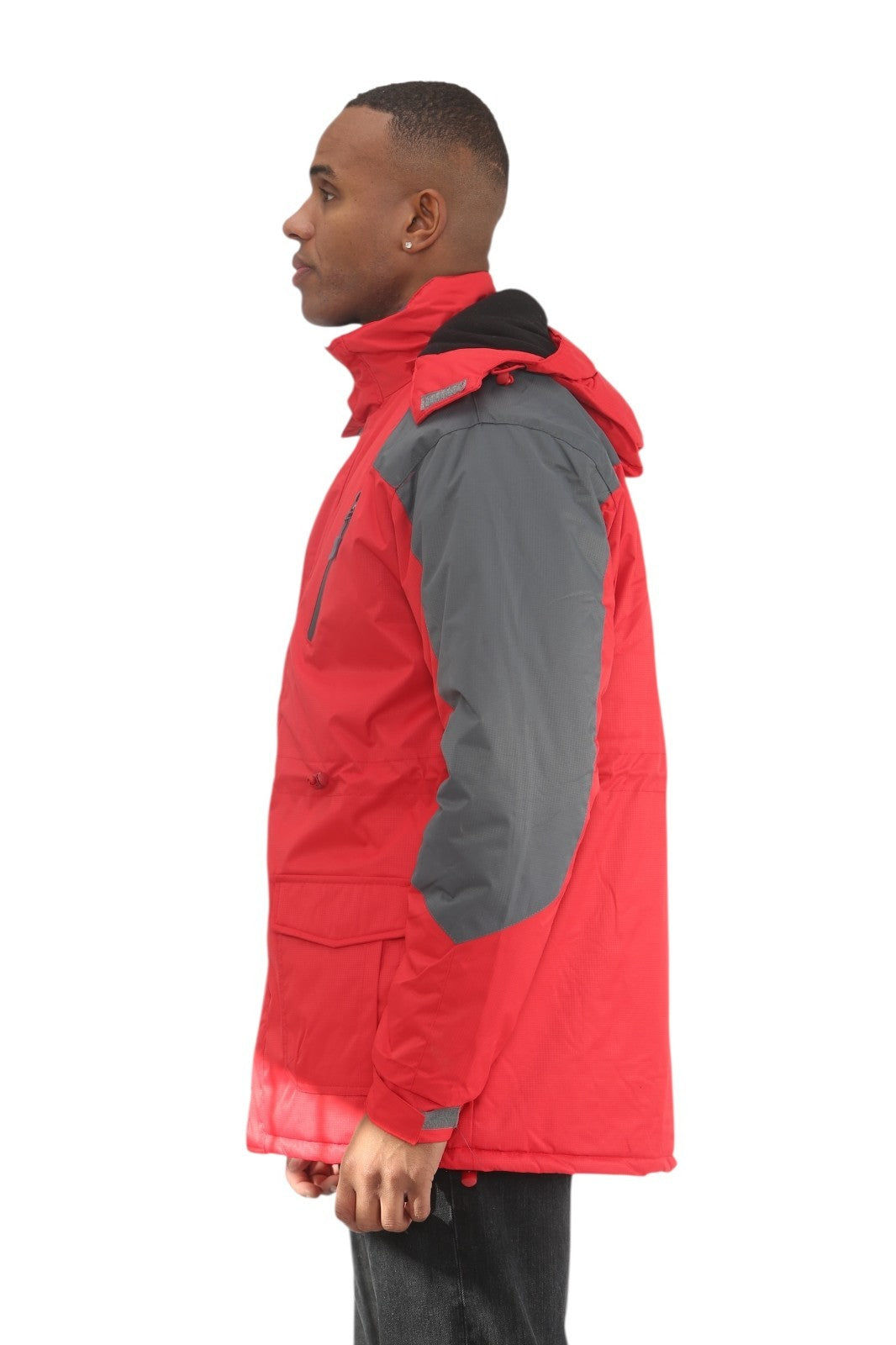 Mens Padded Winter Jacket Fleece Lined Warm Coat Hooded Waterproof Parka