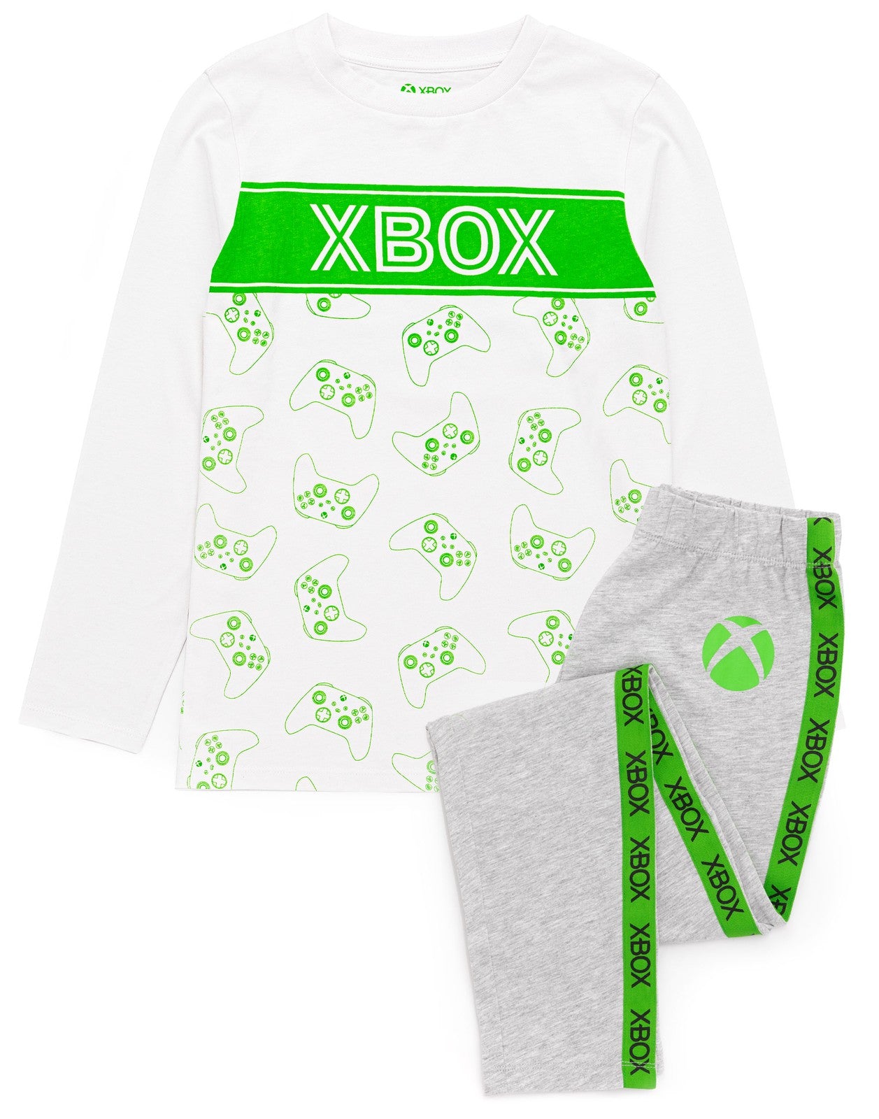 Xbox Long Sleeve Long Leg Pyjama Set | Unisex Kids White | Official Merch