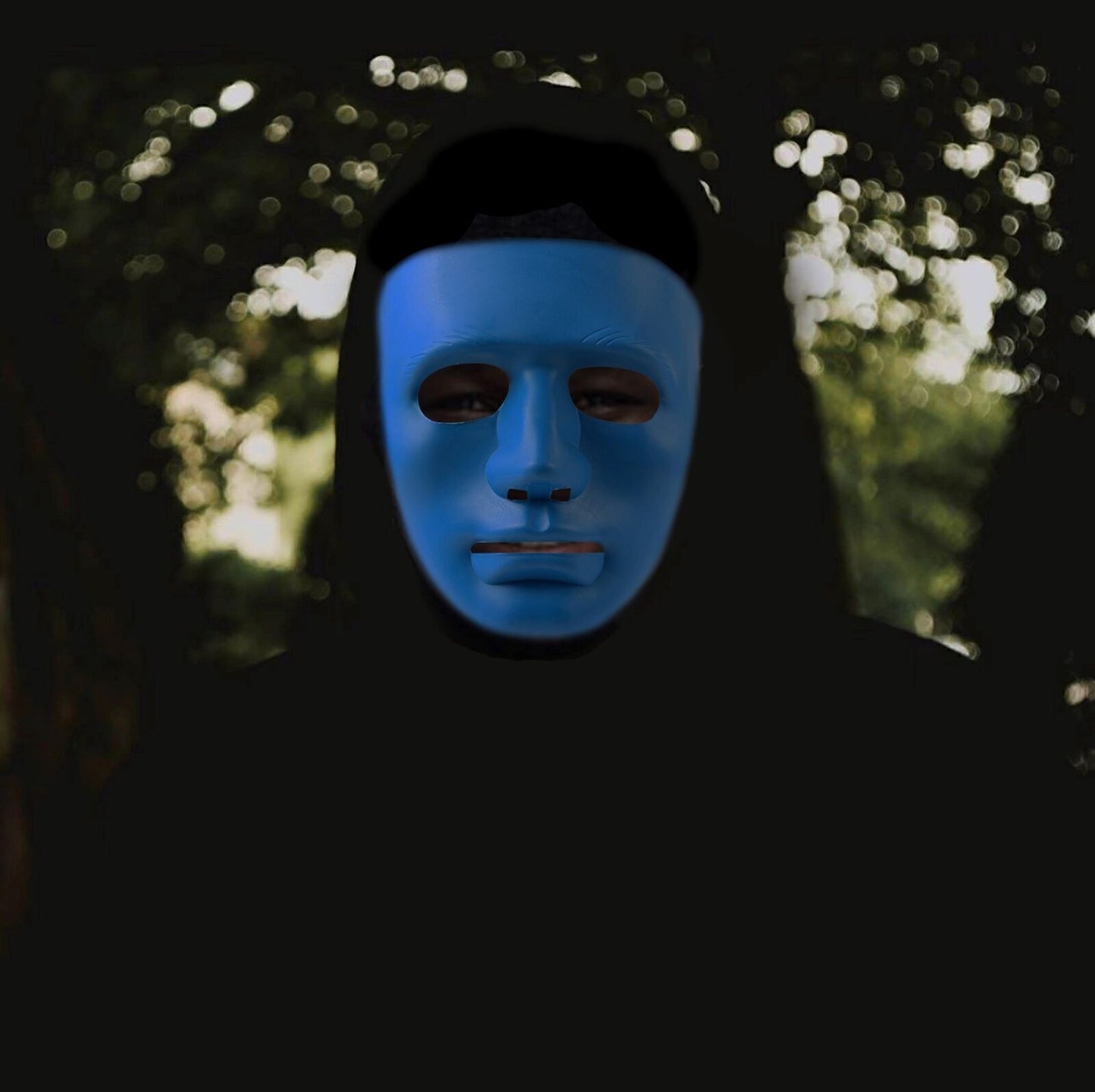 Halloween Mask Plain Blue Costume Adult Outfit Scary Spooky Horror Party