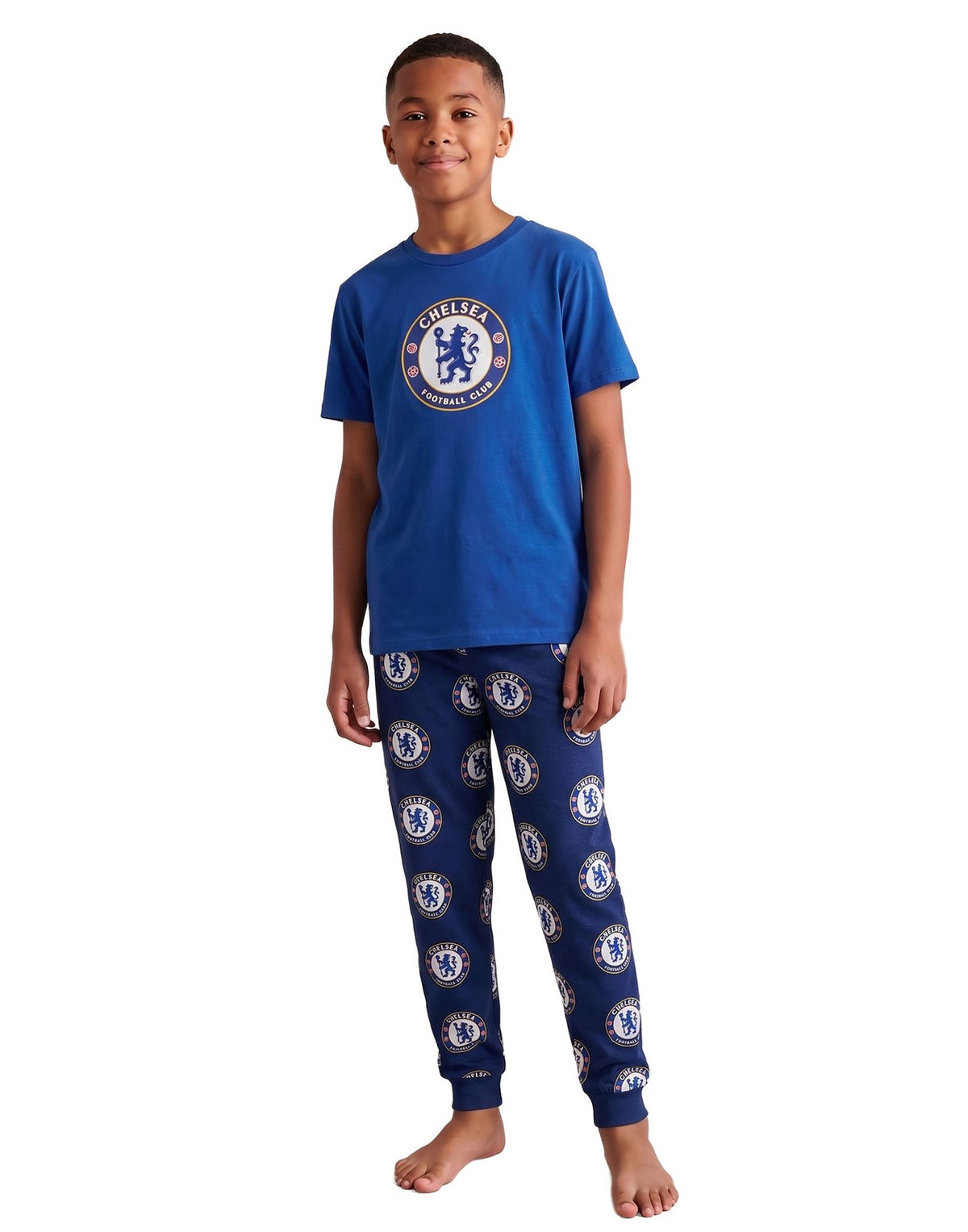 Chelsea Short Sleeve Long Leg Pyjama Set | Boys Blue | Official Merch