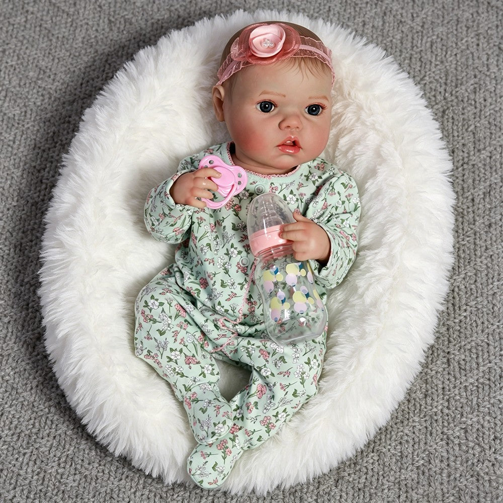 Handmade Real Reborn Dolls Lifelike Baby Girl Doll Full Body Vinyl Silicone  Toy