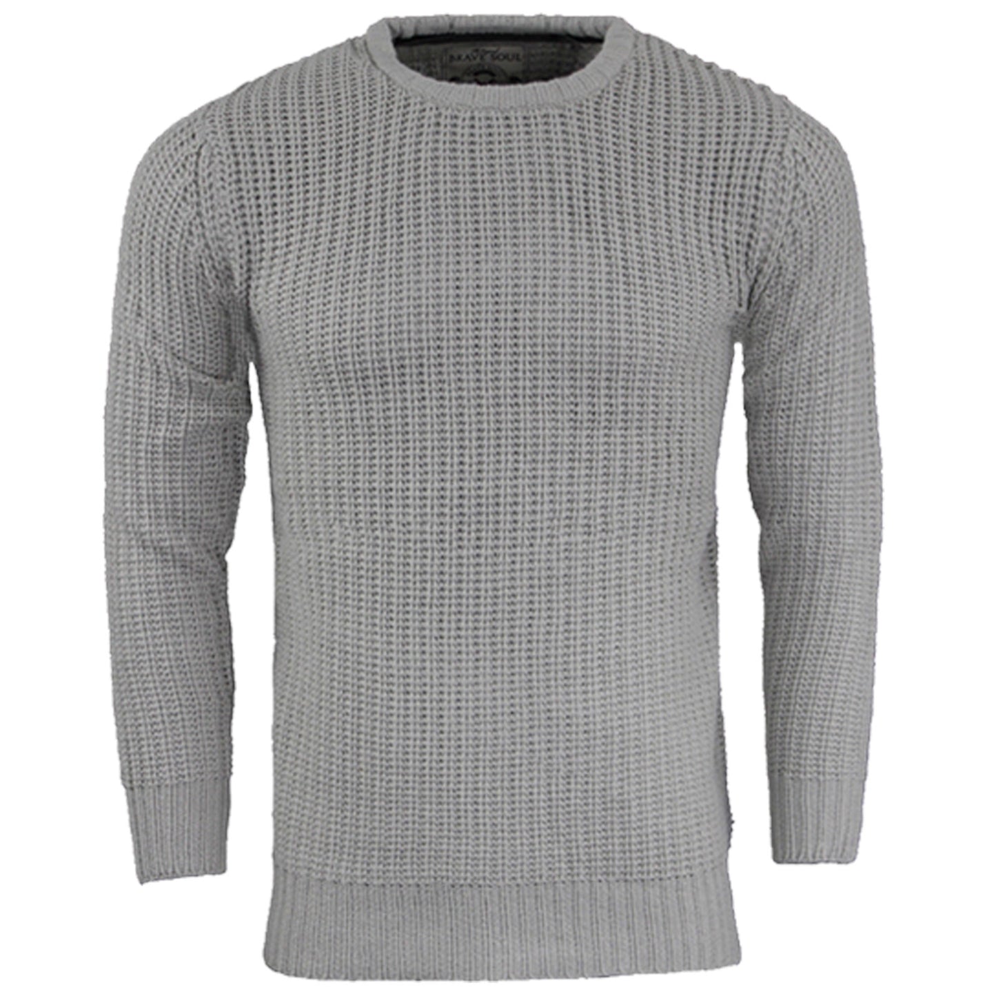 BRAVE SOUL MENS CREW NECK JUMPERS PULLOVER LONG SLEEVE WINTER SWEATER KNITTED TO