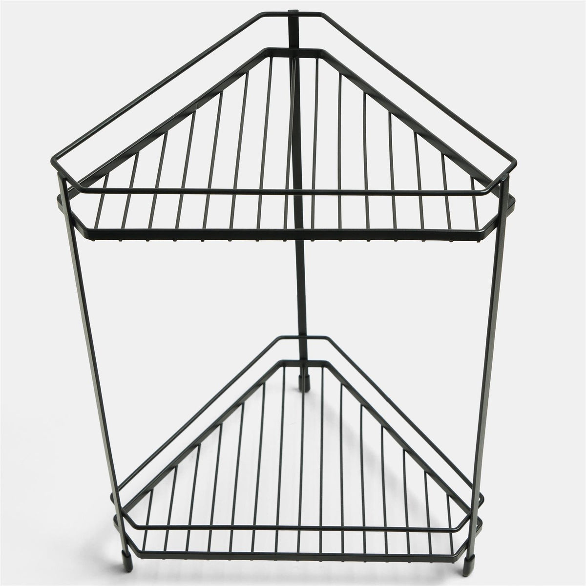 OHS 2 Tier Corner Shelf Free Standing Shelving Unit Metal Kitchen Storage Rack