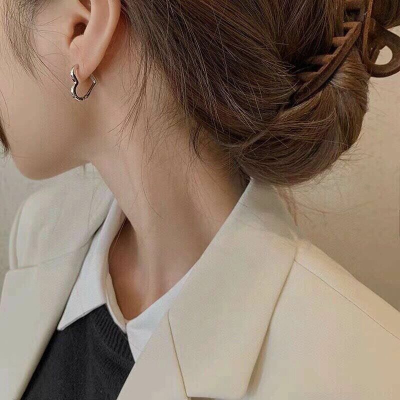 Womens Girls 925 Sterling Silver Love Heart Hoop Earrings Jewellery Gift UK