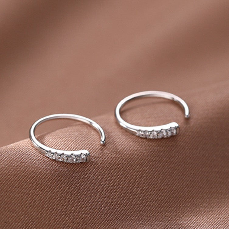 925 Sterling Silver Crystal Round Dangle Earrings Women Girls Jewellery Gift UK