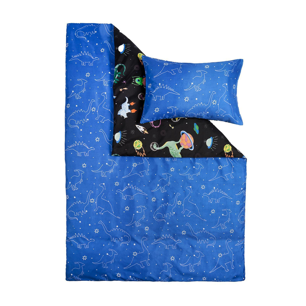 Space Duvet Cover Bedding Set Kids Pillowcases Dinosaur Soft Reversible Quilt