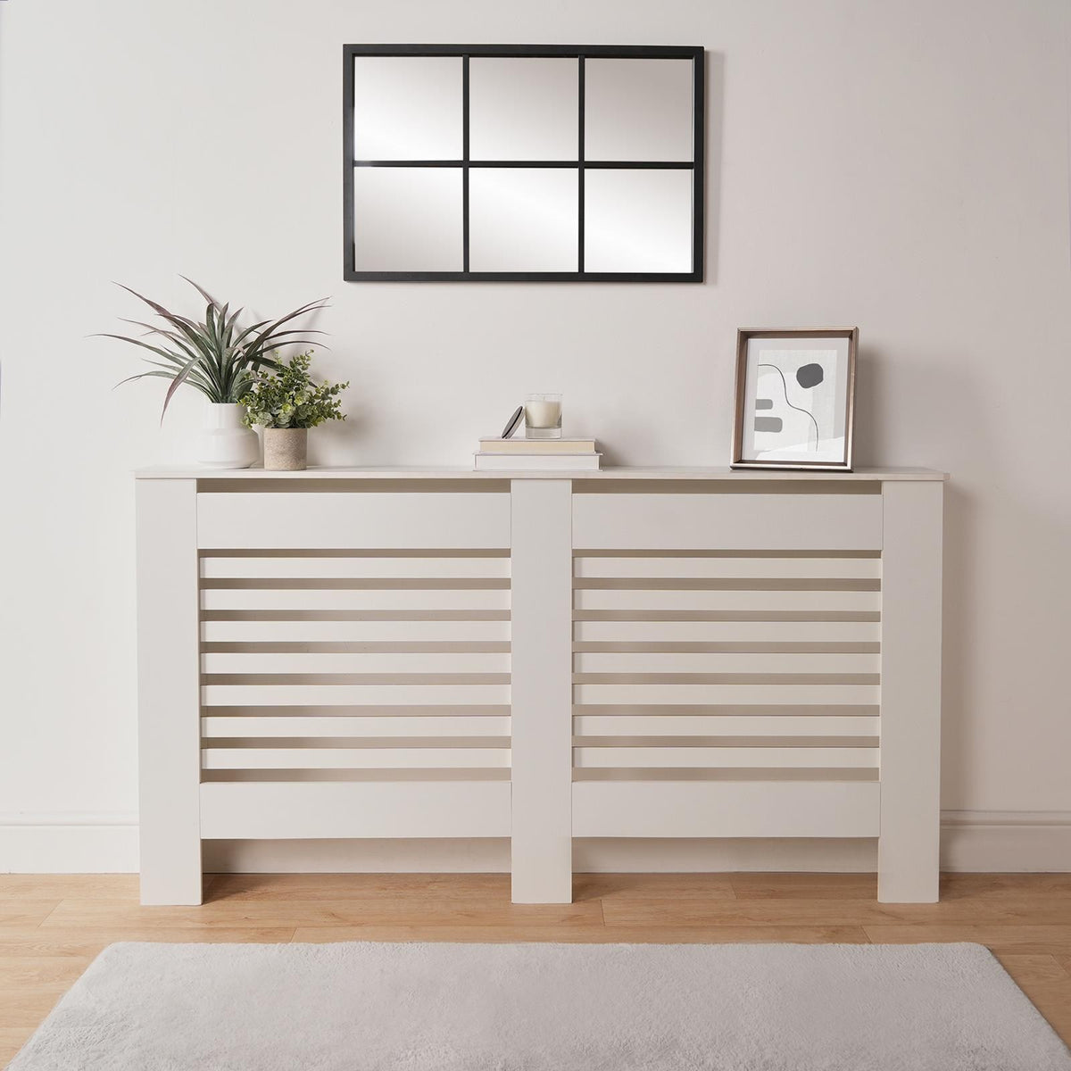 OHS Wood Radiator Cover MDF Side Board S M L Cabinet Shelf Hallway Furniture