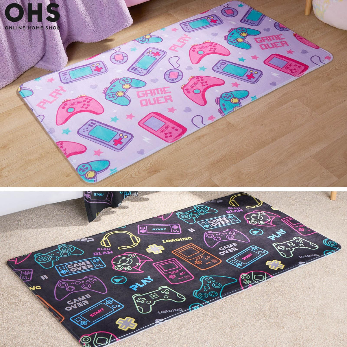 Kids Rug Supersoft Washable Gaming Rugs Bedroom Living Room Non Slip Carpet Mat