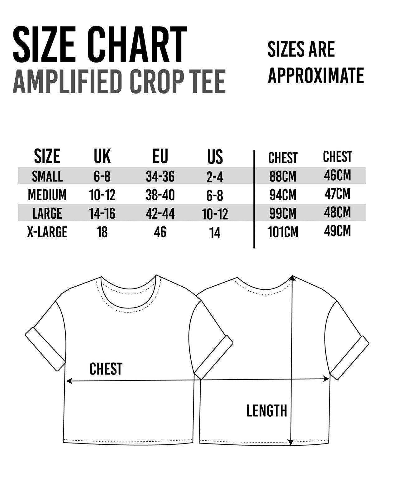 Amplified Clothing Cropped Short Sleeved T-Shirt | Womens Grey | Official Merch
