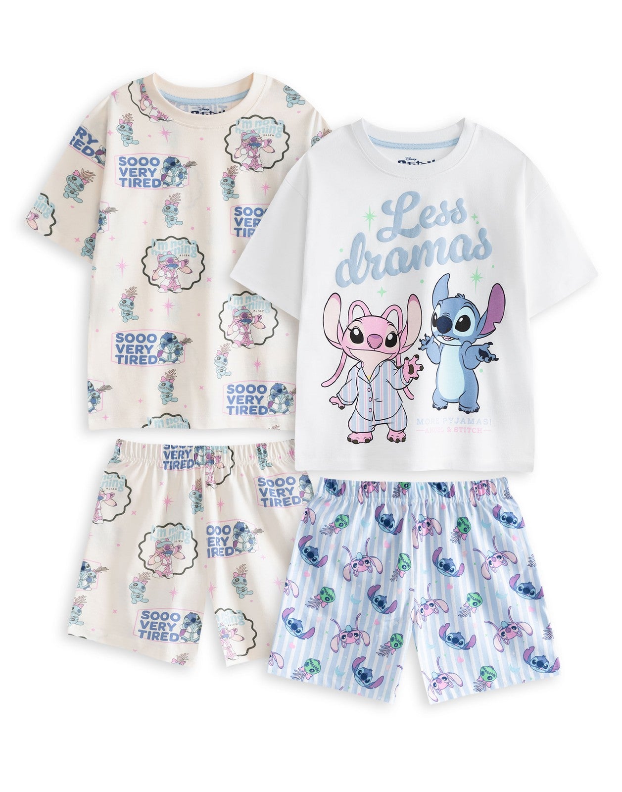 Disney Multi-Pack of 2 Short Sleeve Short Leg Pyjama Set | Girls Multicoloured |