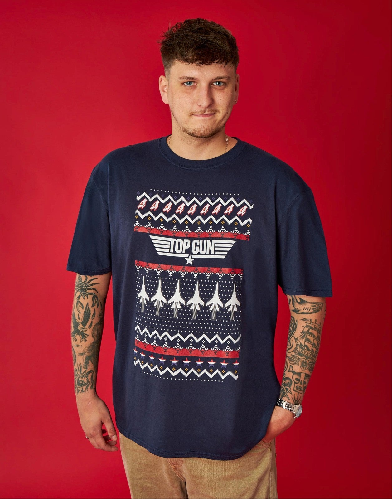 Top Gun Short Sleeved T-Shirt | Mens Navy | Official Merch