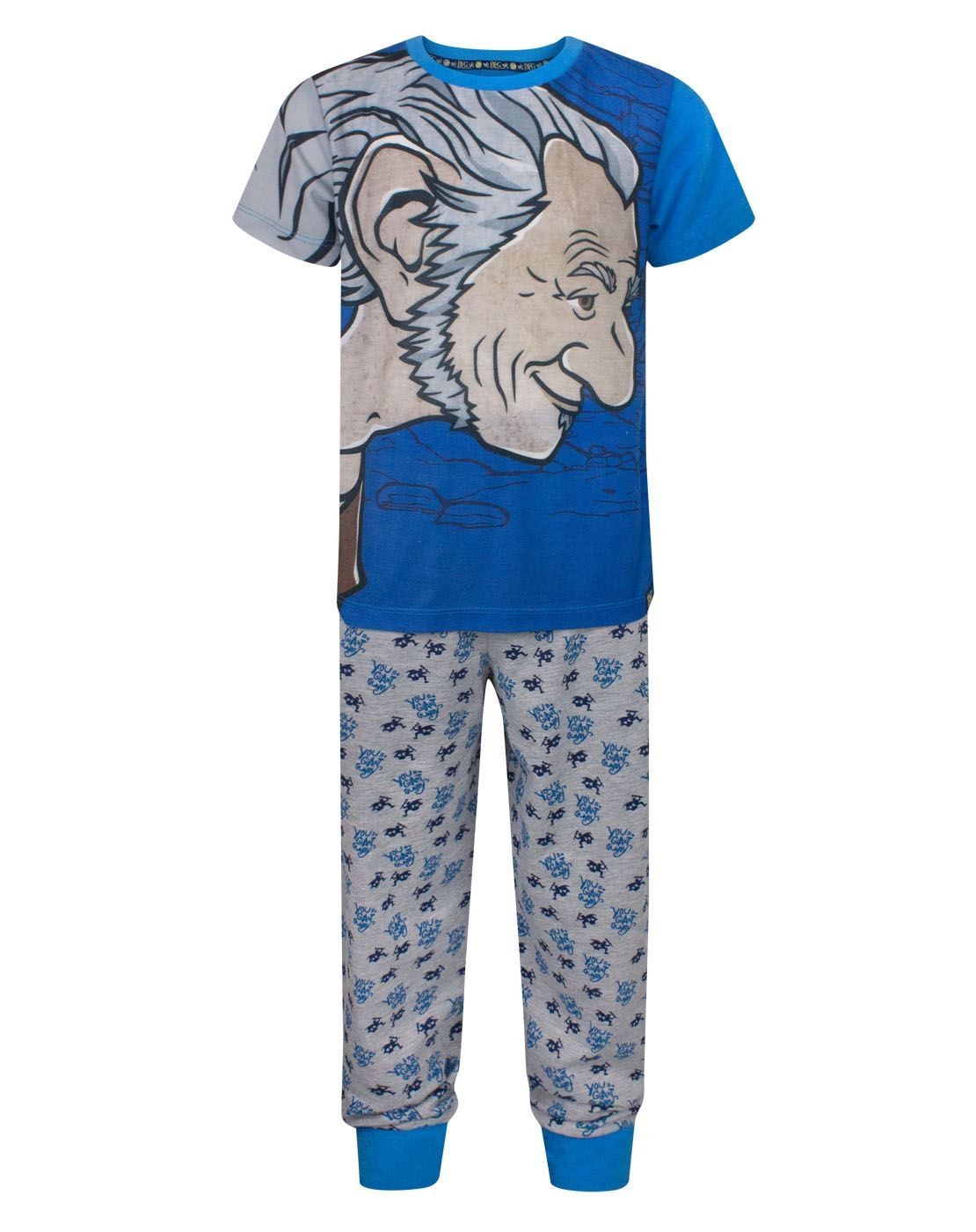 Roald Dahl Short Sleeve Long Leg Pyjama Set | Boys Blue | Official Merch