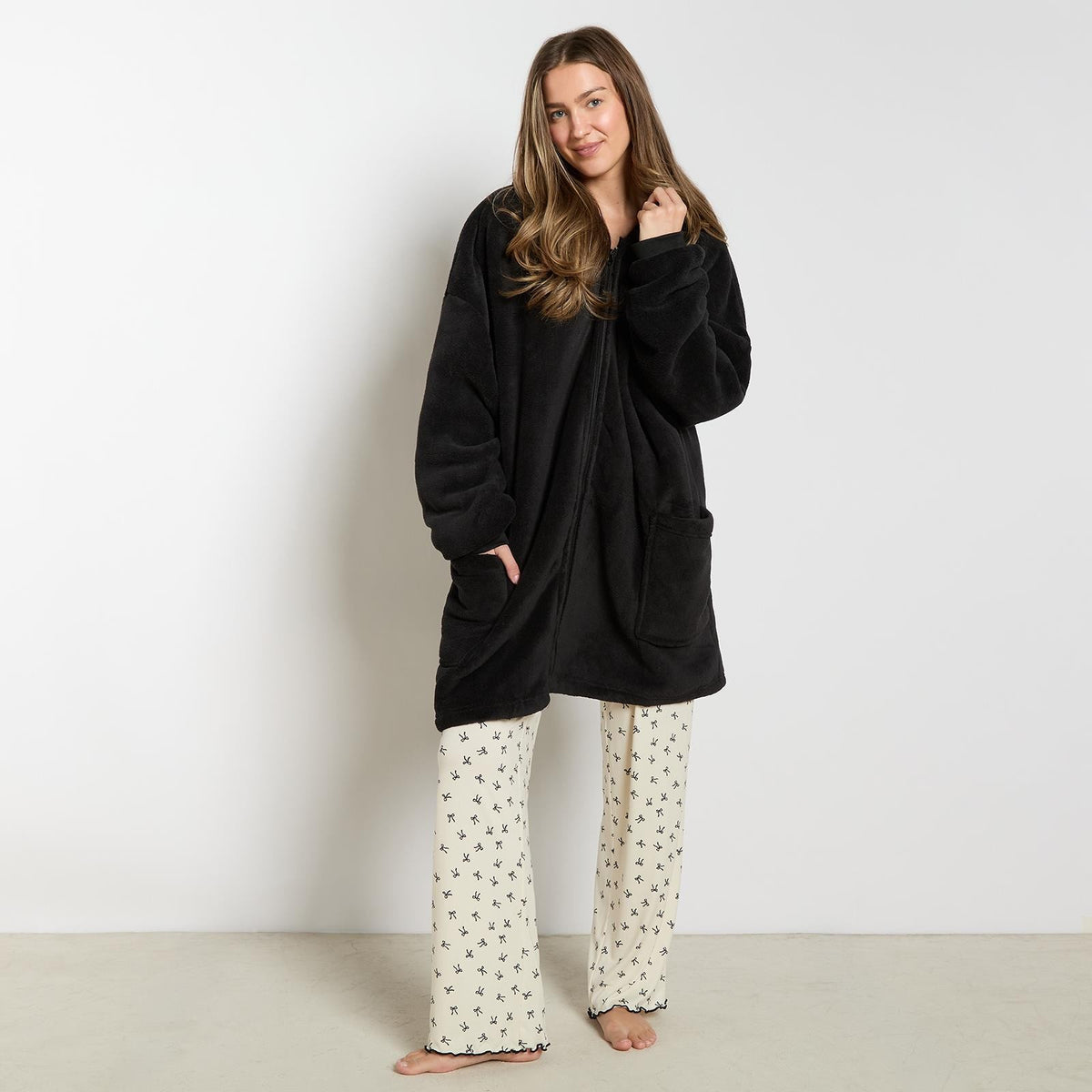 OHS Zip Up Hoodie Blanket Oversized Sherpa Fleece Thermal Sweatshirt Jumper