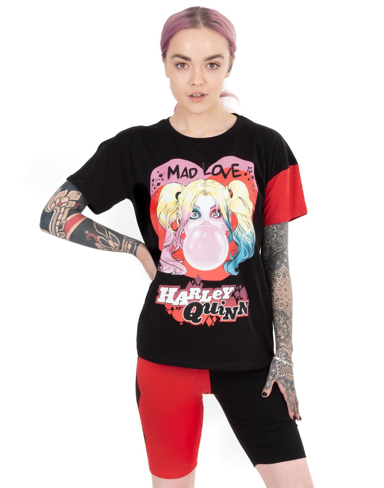 DC Comics Short Sleeve Cycling Short Pyjama Set | Womens Red | Official Merch