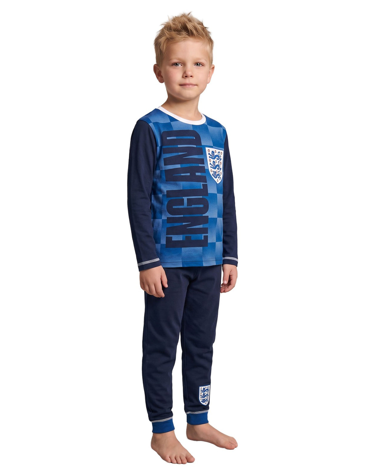 England Long Sleeve Long Leg Pyjama Set | Boys Blue | Official Merch