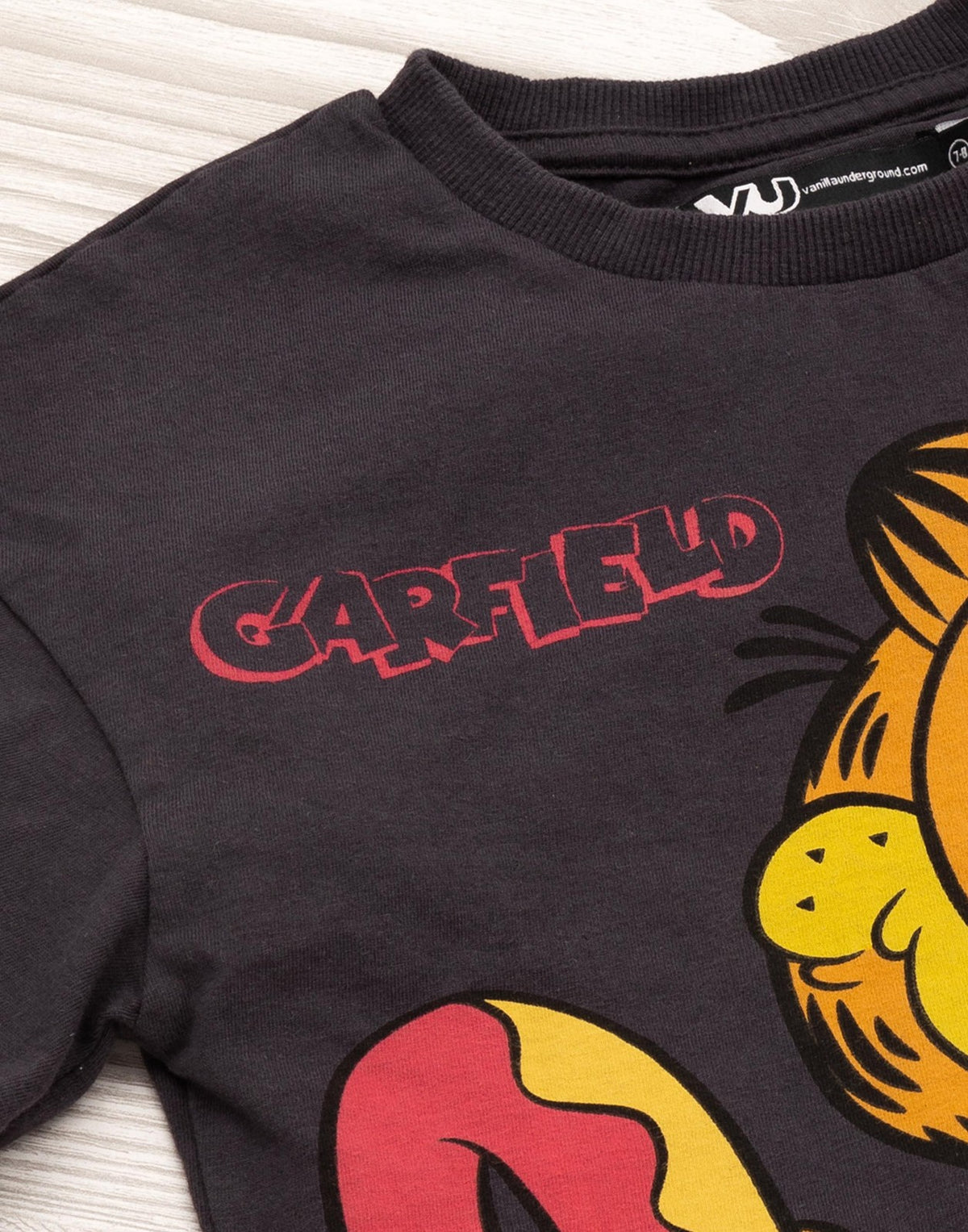 Garfield Cropped Short Sleeved T-Shirt | Girls Grey | Official Merch