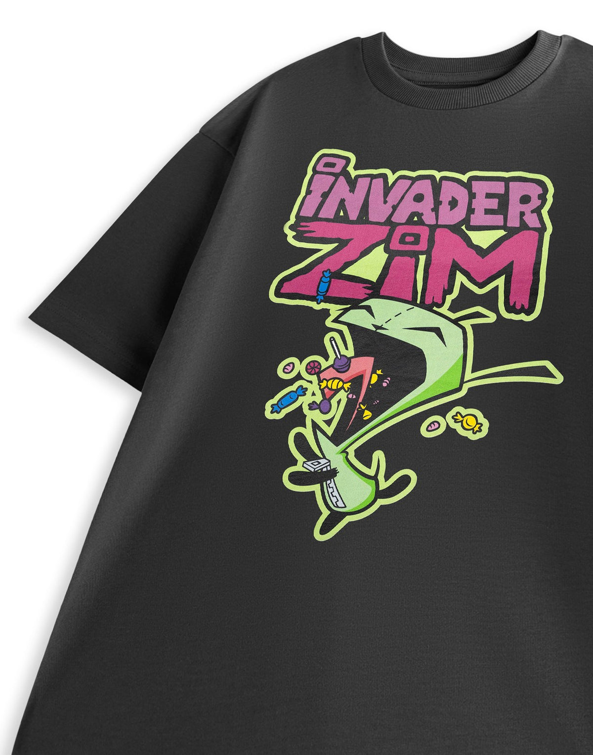 Invader Zim Short Sleeved T-Shirt | Mens Charcoal | Official Merch