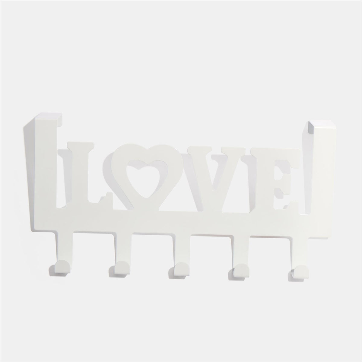 Over Door 5 Hook Clothes Coat Hanger Love Organiser Space Saving Home Decor Rail