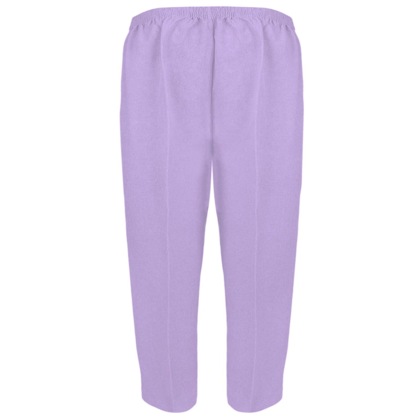 3/4 LENGTH WOMENS LADIES STRETCH ELASTICATED WAIST PLAIN PANTS CROPPED TROUSERS