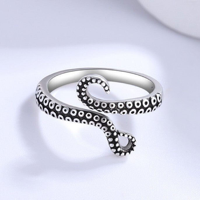 925 Sterling Silver Vintage Octopus Adjustable Ring Women Girls Jewellery Gift