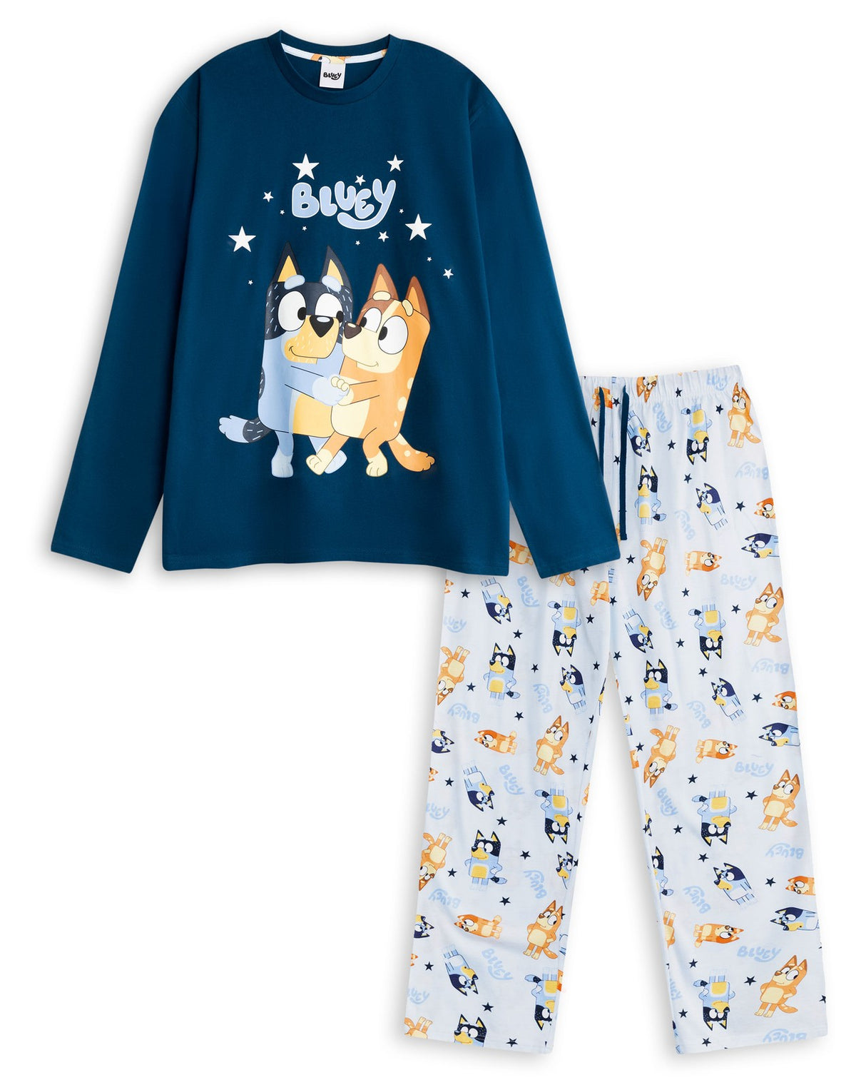 Bluey Long Sleeve Long Leg Pyjama Set | Mens Multicoloured | Official Merch