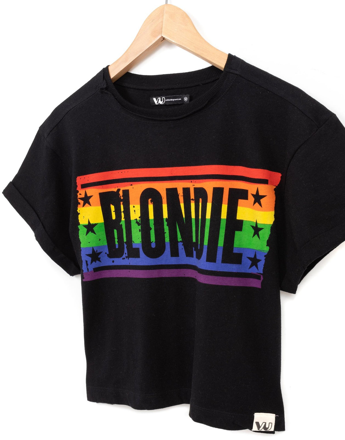 Blondie Cropped Short Sleeved T-Shirt | Womens Black | Official Merch